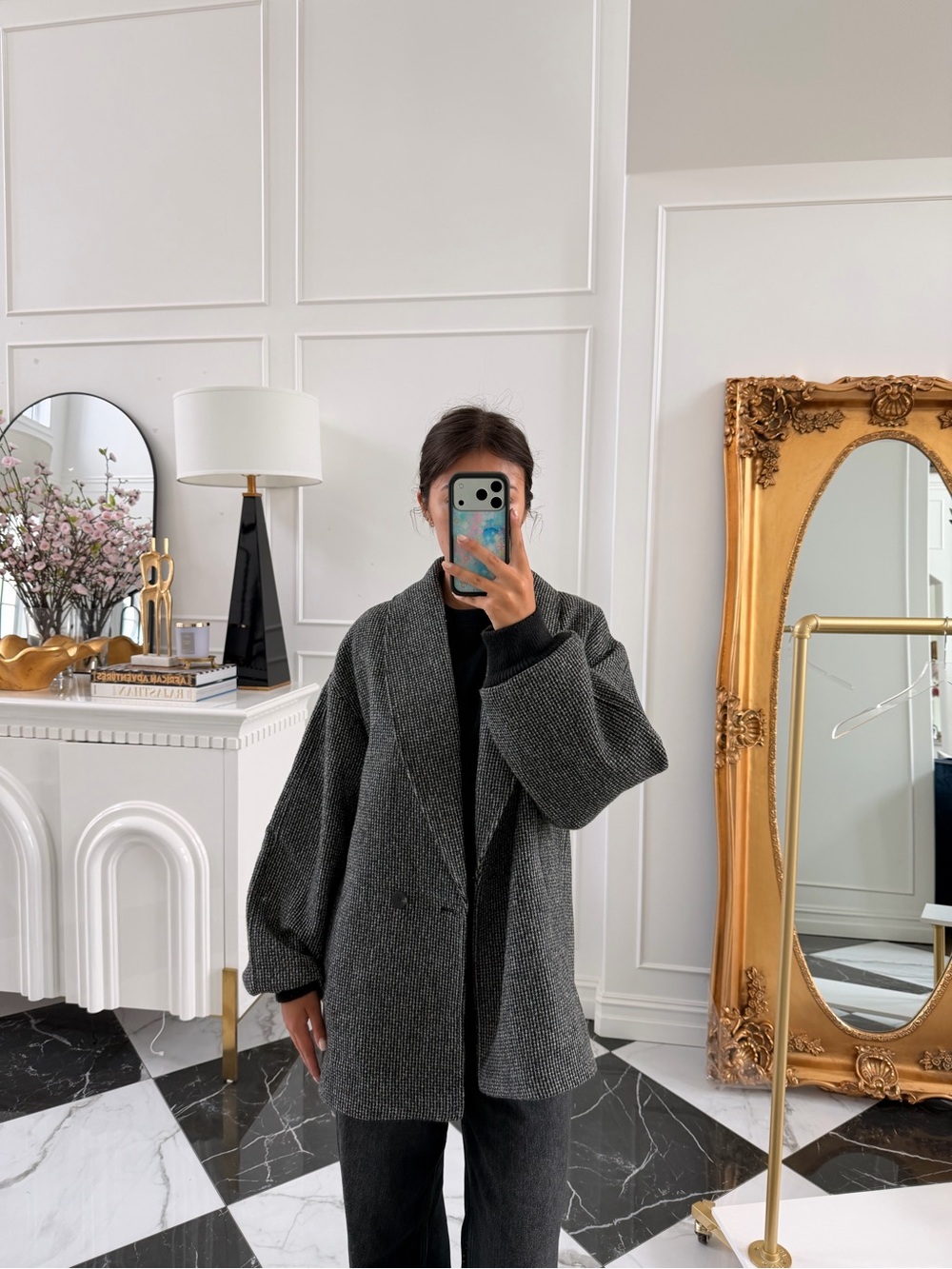 Dynamite Black and White Houndstooth Coat - Picture 4 of 5